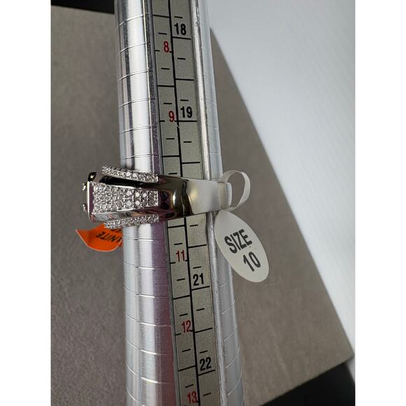 Brilliant Men's Moissanite Ring - 3CTW Sterling Silver - Picture 3 of 7